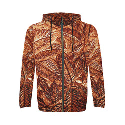 Copper Foliage - Jera Nour All Over Print Full Zip Hoodie for Men (Model H14)