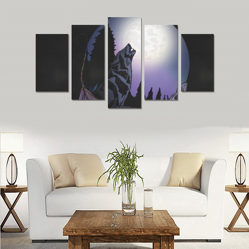 Howling Wolf Canvas Print Sets A (No Frame)