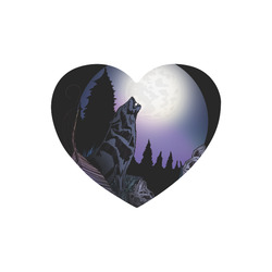 Howling Wolf Heart-shaped Mousepad