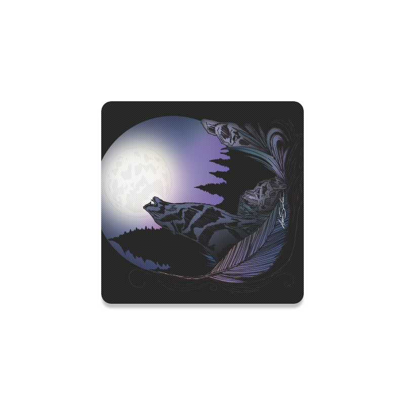 Howling Wolf Square Coaster