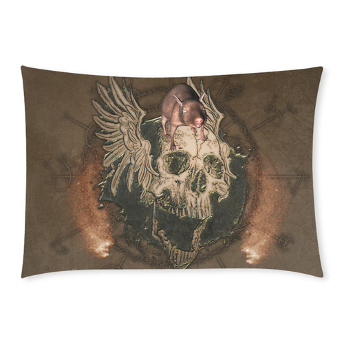 Awesome skull with rat Custom Rectangle Pillow Case 20x30 (One Side)