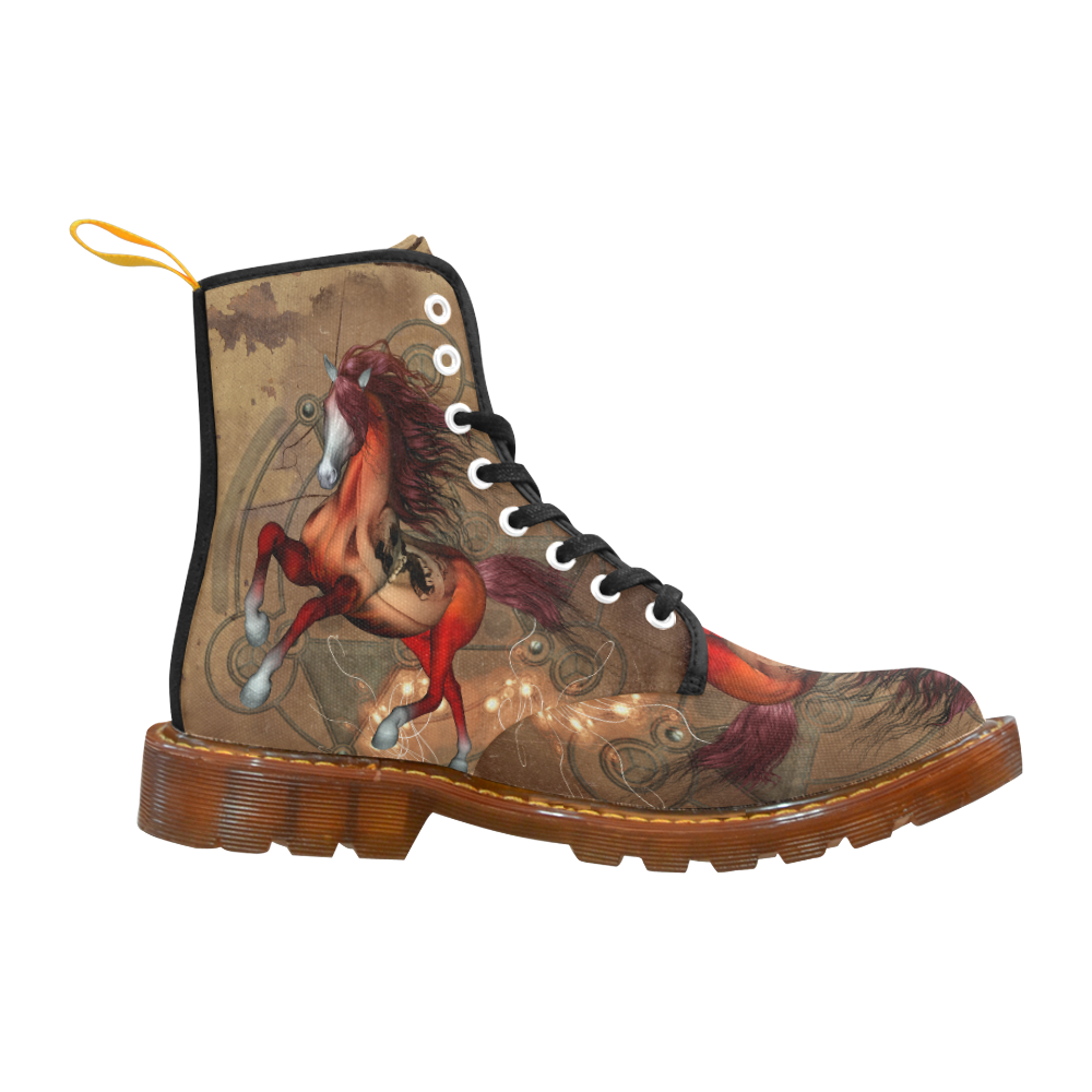 Wonderful horse with skull, red colors Martin Boots For Women Model 1203H