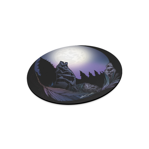 Howling Wolf Round Mousepad