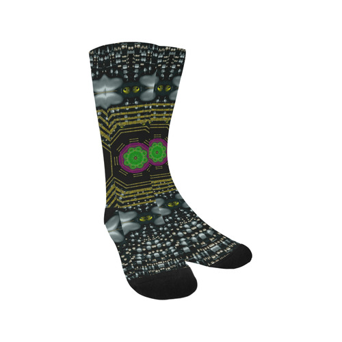 Leaf earth and heart butterflies in the universe Trouser Socks