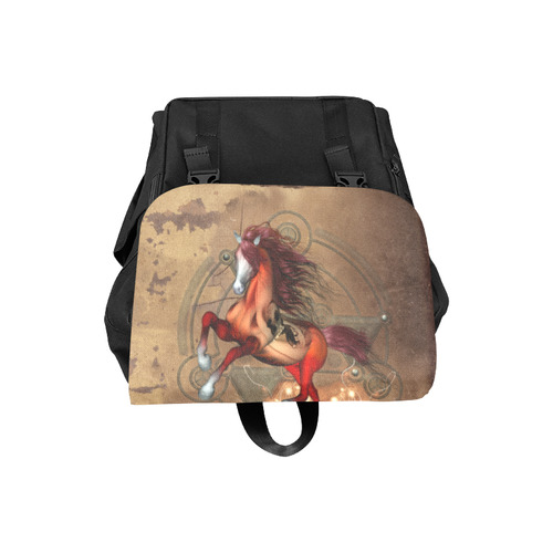 Wonderful horse with skull, red colors Casual Shoulders Backpack (Model 1623)