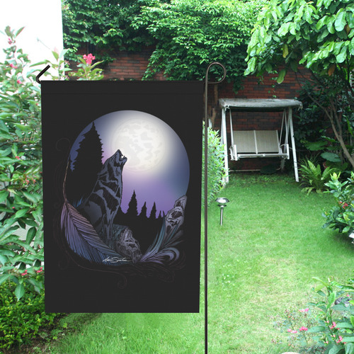 Howling Wolf Garden Flag 28''x40'' （Without Flagpole）