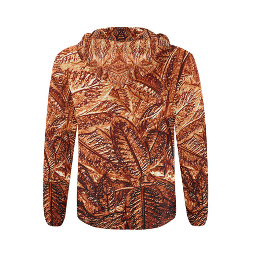 Copper Foliage - Jera Nour All Over Print Full Zip Hoodie for Men (Model H14)