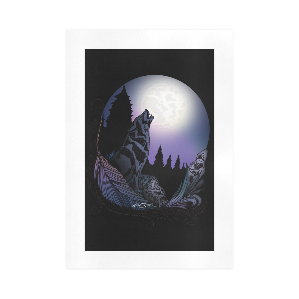 Howling Wolf Art Print 16‘’x23‘’