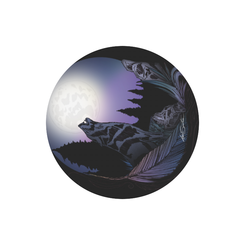 Howling Wolf Round Mousepad