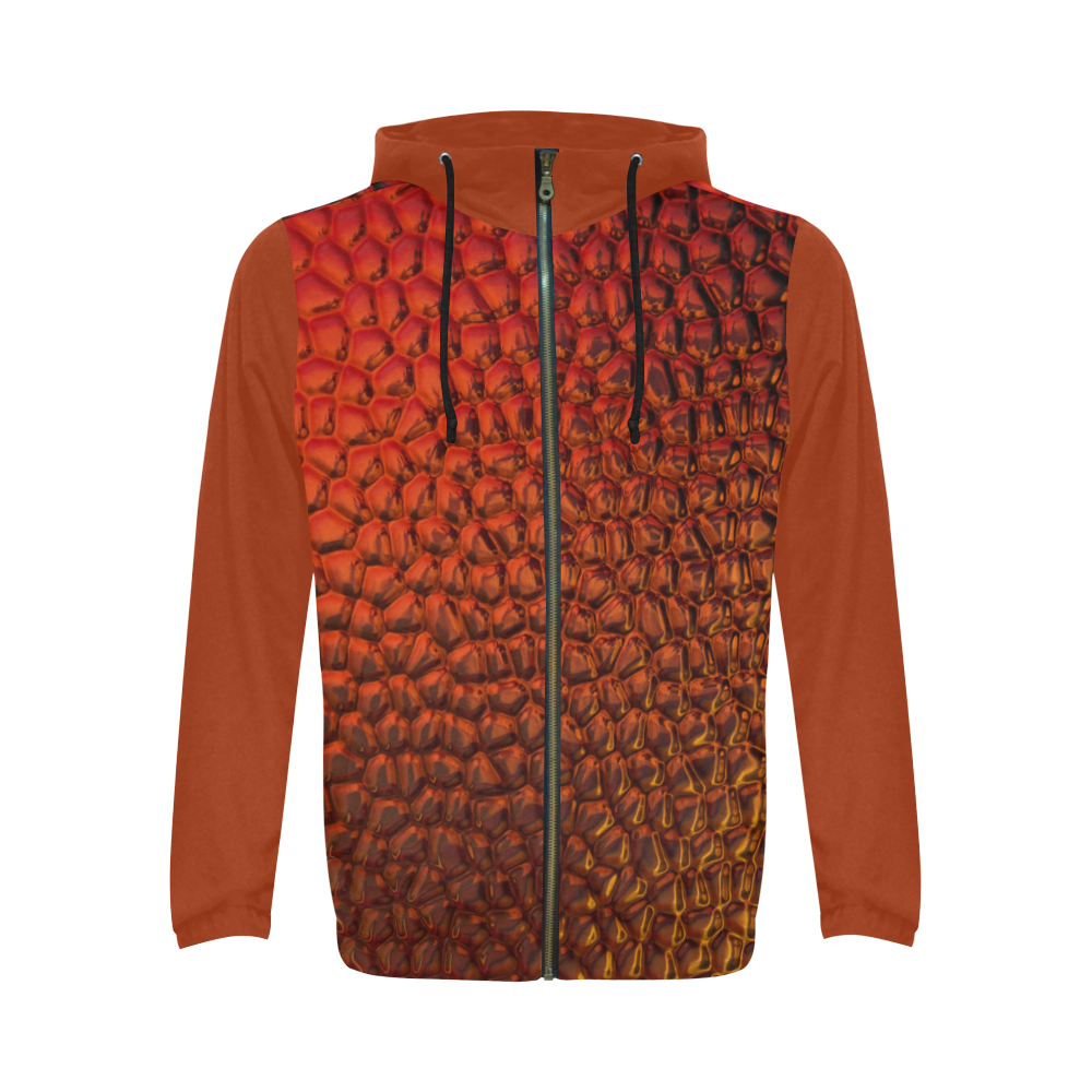 Solder Snake Skin - Jera Nour All Over Print Full Zip Hoodie for Men (Model H14)