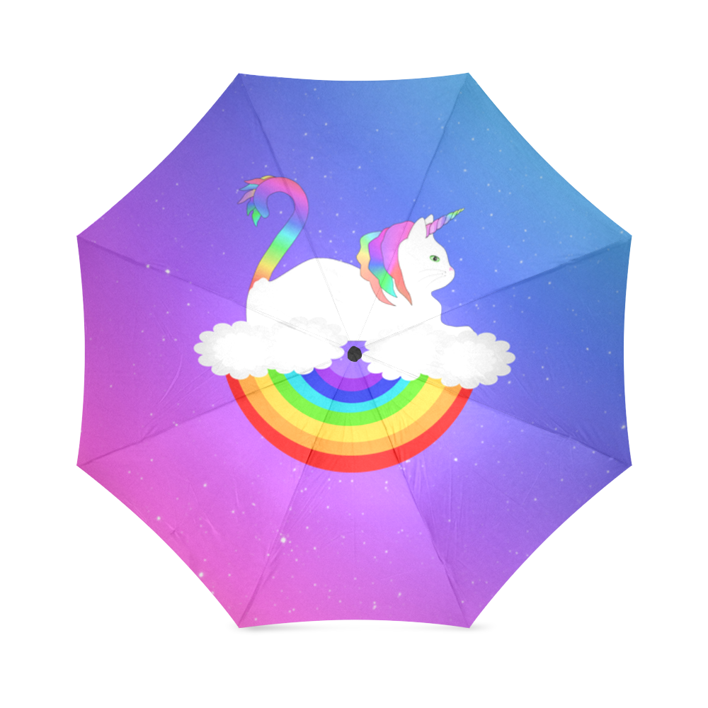 Unicorn Rainbow Cat Foldable Umbrella (Model U01)