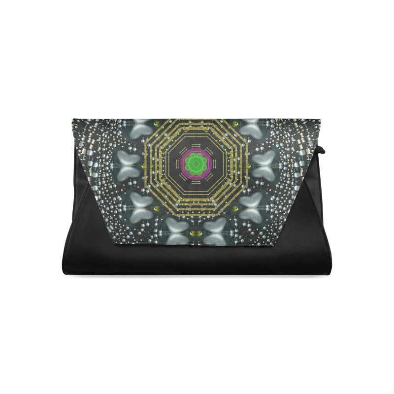 Leaf earth and heart butterflies in the universe Clutch Bag (Model 1630)