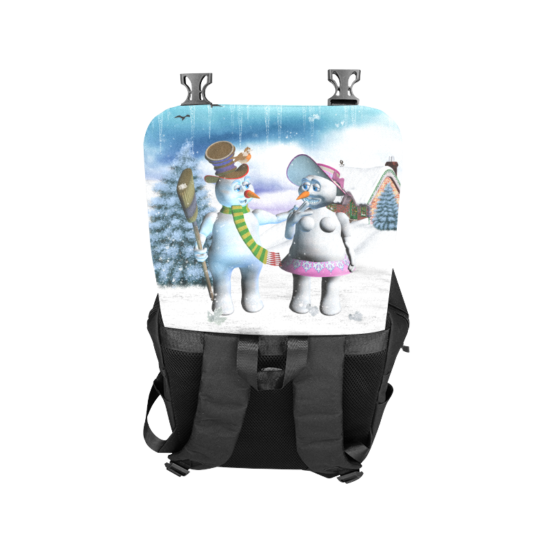 Funny snowman and snow women Casual Shoulders Backpack (Model 1623)