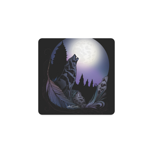 Howling Wolf Square Coaster