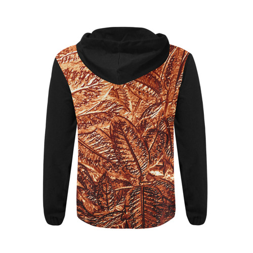 Copper Foliage - Jera Nour All Over Print Full Zip Hoodie for Men (Model H14)