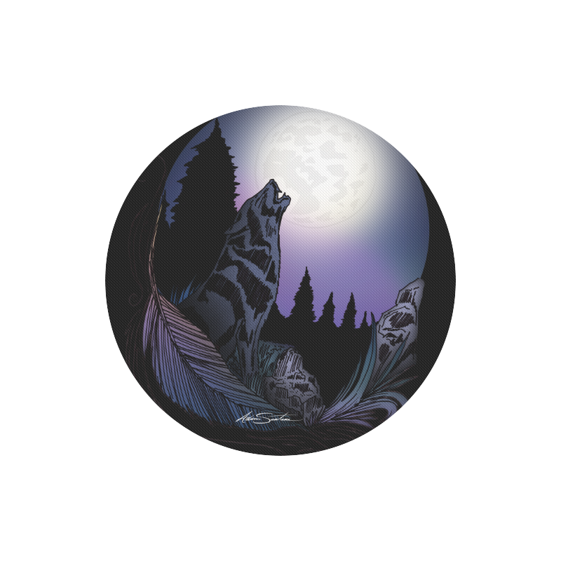 Howling Wolf Round Mousepad