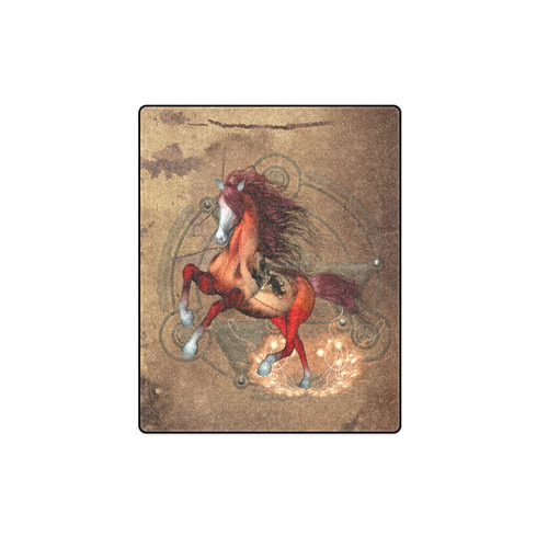 Wonderful horse with skull, red colors Blanket 40"x50"