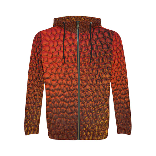 Solder Snake Skin - Jera Nour All Over Print Full Zip Hoodie for Men (Model H14)