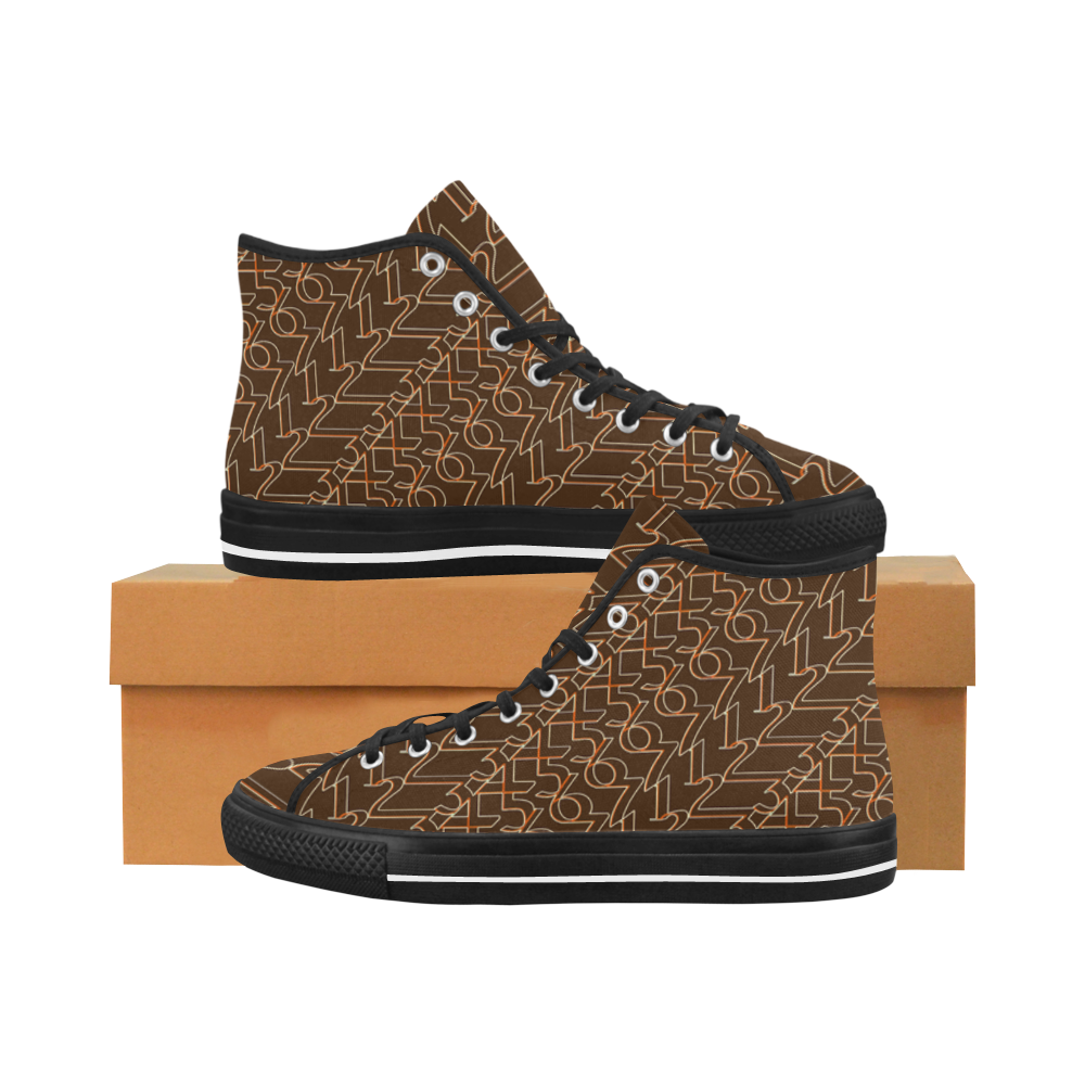 NUMBERS Collection 1234567 (Black/Brown/Gold) Vancouver H Men's Canvas Shoes (1013-1)