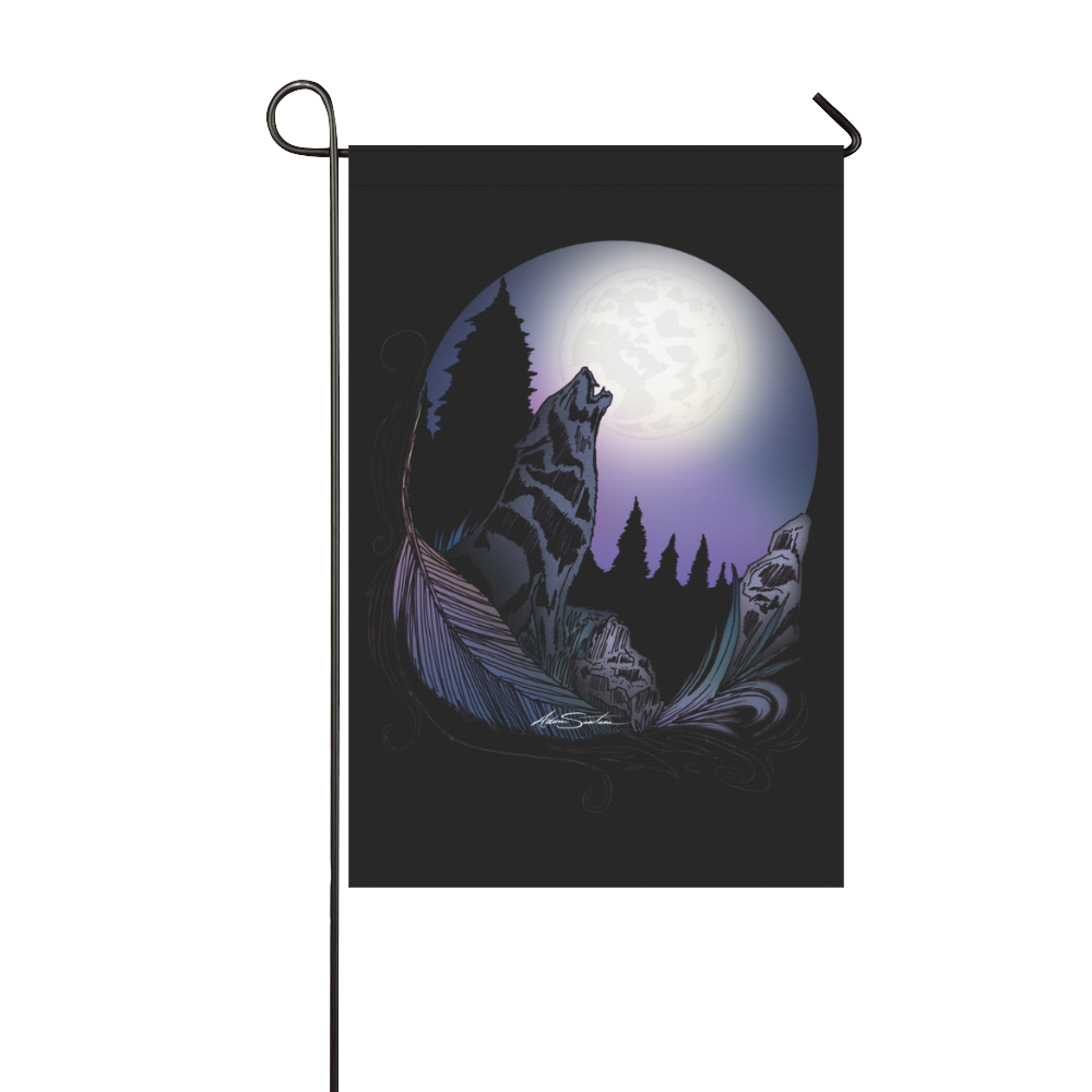 Howling Wolf Garden Flag 12‘’x18‘’（Without Flagpole）