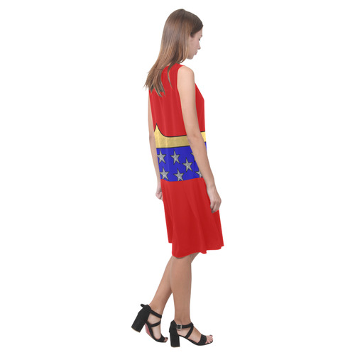 Wonder Hero Sleeveless Splicing Shift Dress(Model D17)