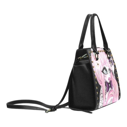 Unicorn Girl studded bag Rivet Shoulder Handbag (Model 1645)