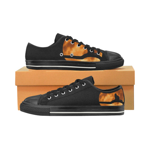 Cat on Tree Shoes Canvas Women's Shoes/Large Size (Model 018)