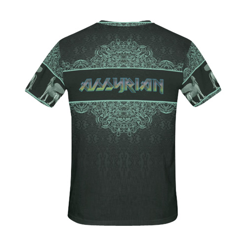 Assyrian Green Lamassu Tshirt All Over Print T-Shirt for Men (USA Size) (Model T40)