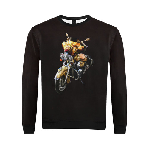 Fantastic Motorcycle All Over Print Crewneck Sweatshirt for Men (Model H18)