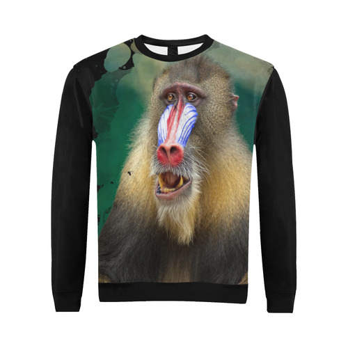 An Awesome Colorful Mandrill All Over Print Crewneck Sweatshirt for Men (Model H18)