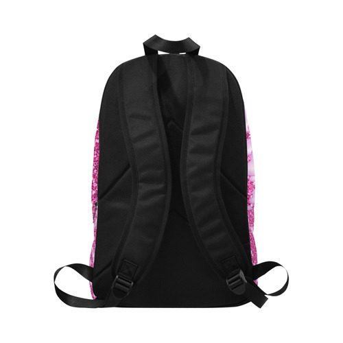 Hearts on Sparkling glitter print, pink Fabric Backpack for Adult (Model 1659)