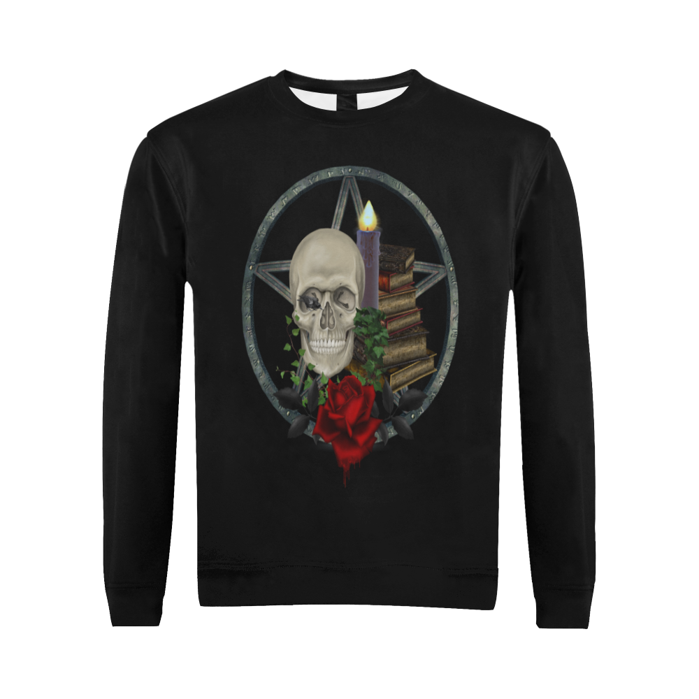 Gothic Black Magic All Over Print Crewneck Sweatshirt for Men (Model H18)