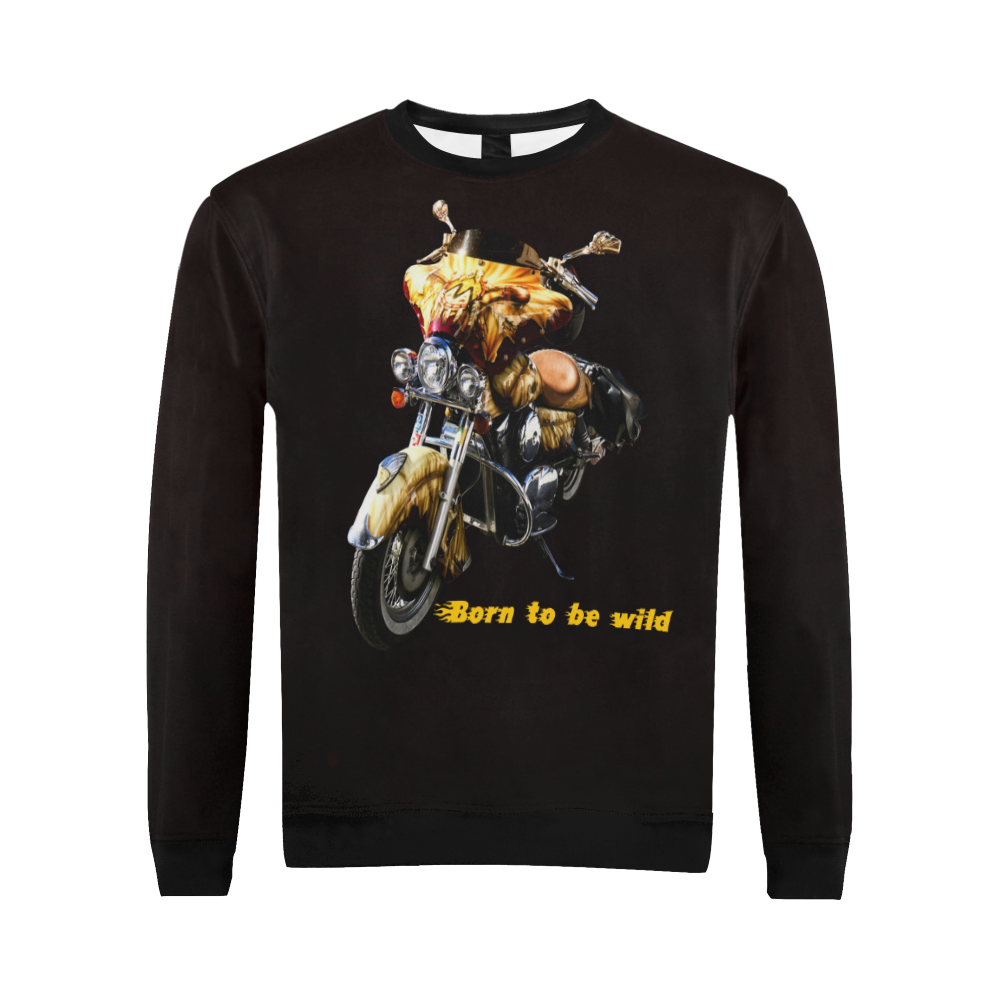 Born to be wild All Over Print Crewneck Sweatshirt for Men (Model H18)