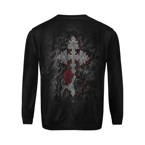 Gothic Cross All Over Print Crewneck Sweatshirt for Men (Model H18)