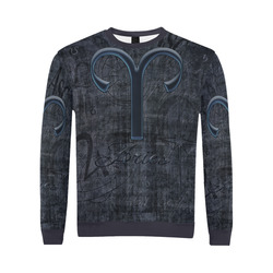 Astrology Zodiac Sign Aries in Grunge Style All Over Print Crewneck Sweatshirt for Men (Model H18)
