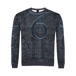 Astrology Zodiac Sign Capricorn in Grunge Style All Over Print Crewneck Sweatshirt for Men (Model H18)