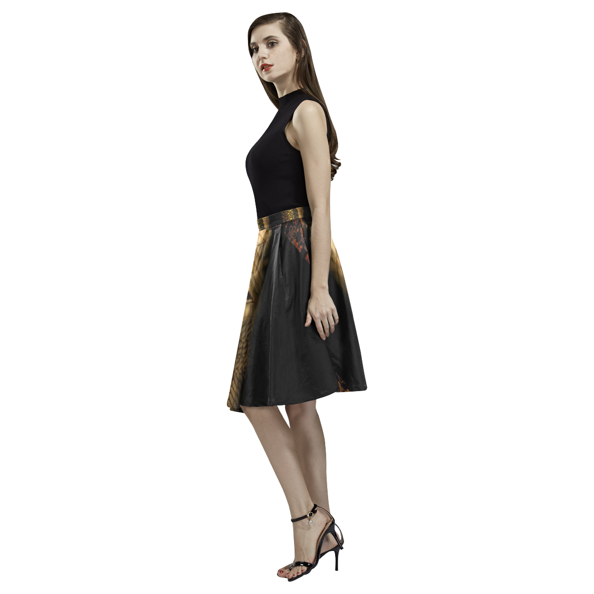 Sargon II Skirt Melete Pleated Midi Skirt (Model D15)