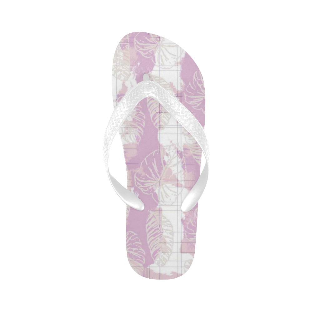 Tropical Violet Painted Stripes Flip Flops for Men/Women (Model 040)