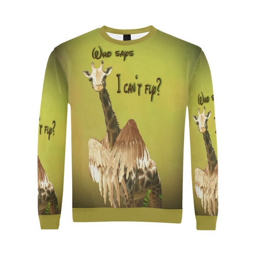 The flying giraffe All Over Print Crewneck Sweatshirt for Men (Model H18)