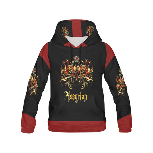 Assyrian Red and Black Hoodie All Over Print Hoodie for Men (USA Size) (Model H13)