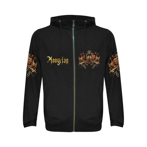 Assyrian Hoodie II All Over Print Full Zip Hoodie for Men (Model H14)