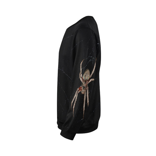 Creepy Living Skull Spider All Over Print Crewneck Sweatshirt for Men (Model H18)