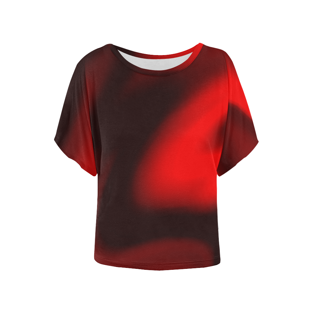 Study in red Women's Batwing-Sleeved Blouse T shirt (Model T44)
