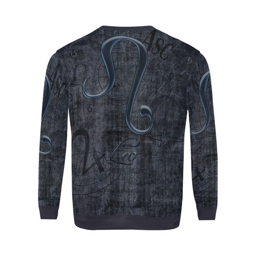 Astrology Zodiac Sign Leo in Grunge Style All Over Print Crewneck Sweatshirt for Men (Model H18)