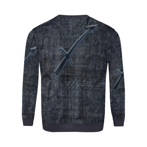 Astrology Zodiac Sign Sagittarius in Grunge Style All Over Print Crewneck Sweatshirt for Men (Model H18)
