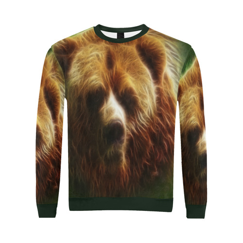 Awesome Grumpy Bear All Over Print Crewneck Sweatshirt for Men (Model H18)