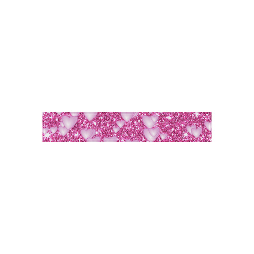 Hearts on Sparkling glitter print, pink Women's Low Rise Capri Leggings (Invisible Stitch) (Model L08)