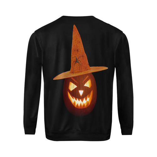 Pumpkin Witch All Over Print Crewneck Sweatshirt for Men (Model H18)