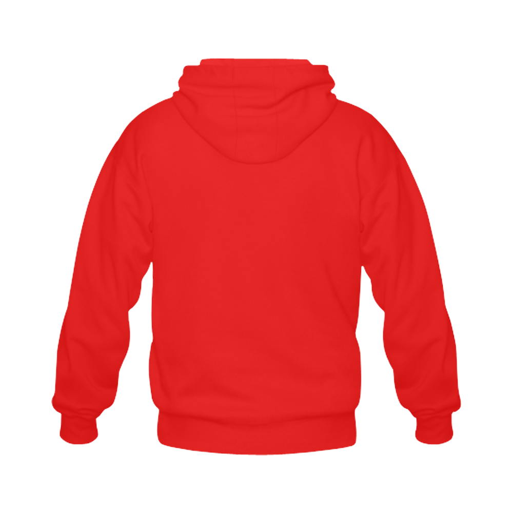 This My Color Fiery Red Gildan Full Zip Hooded Sweatshirt (Model H02)