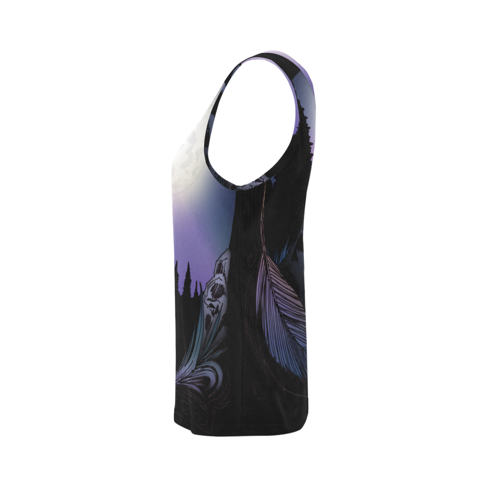 Howling Wolf All Over Print Tank Top for Women (Model T43)